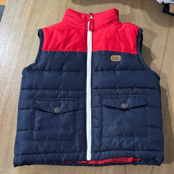 Lee Kids Red and Navy Puffer Vest - Picture 1 of 8